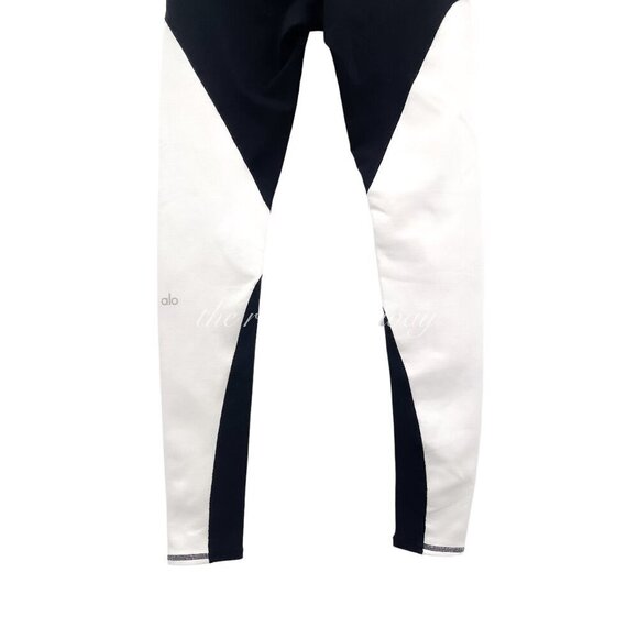 Alo Yoga White Illusion 4 Leggings Black White Geometric Workout Tights Small - Picture 8 of 10
